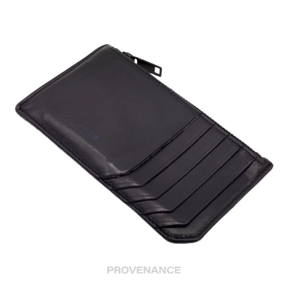 🔴 SLP Fragment Zip Card Holder Wallet - Black Leather - Picture 4 of 7
